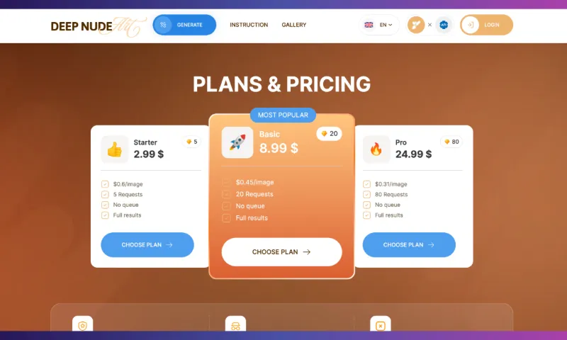Deep Nude Pricing Plans