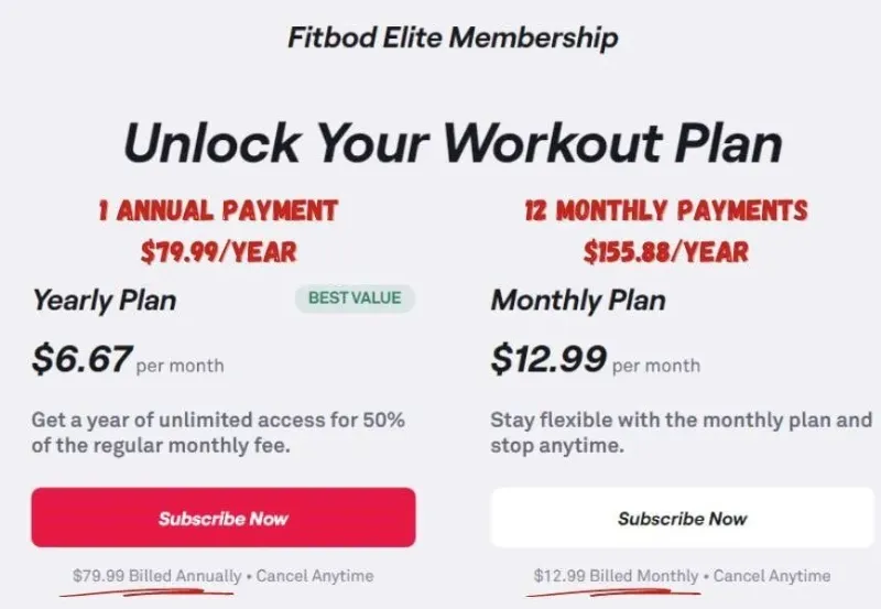 Fitbod Pricing Plans